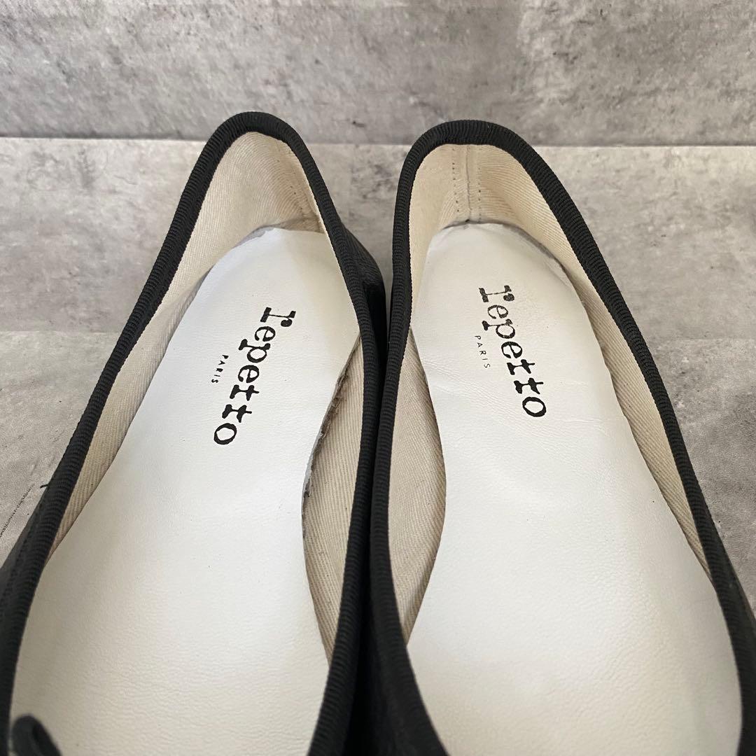 repetto レペットバレエシューズ 37 本革フラット リボン 黒