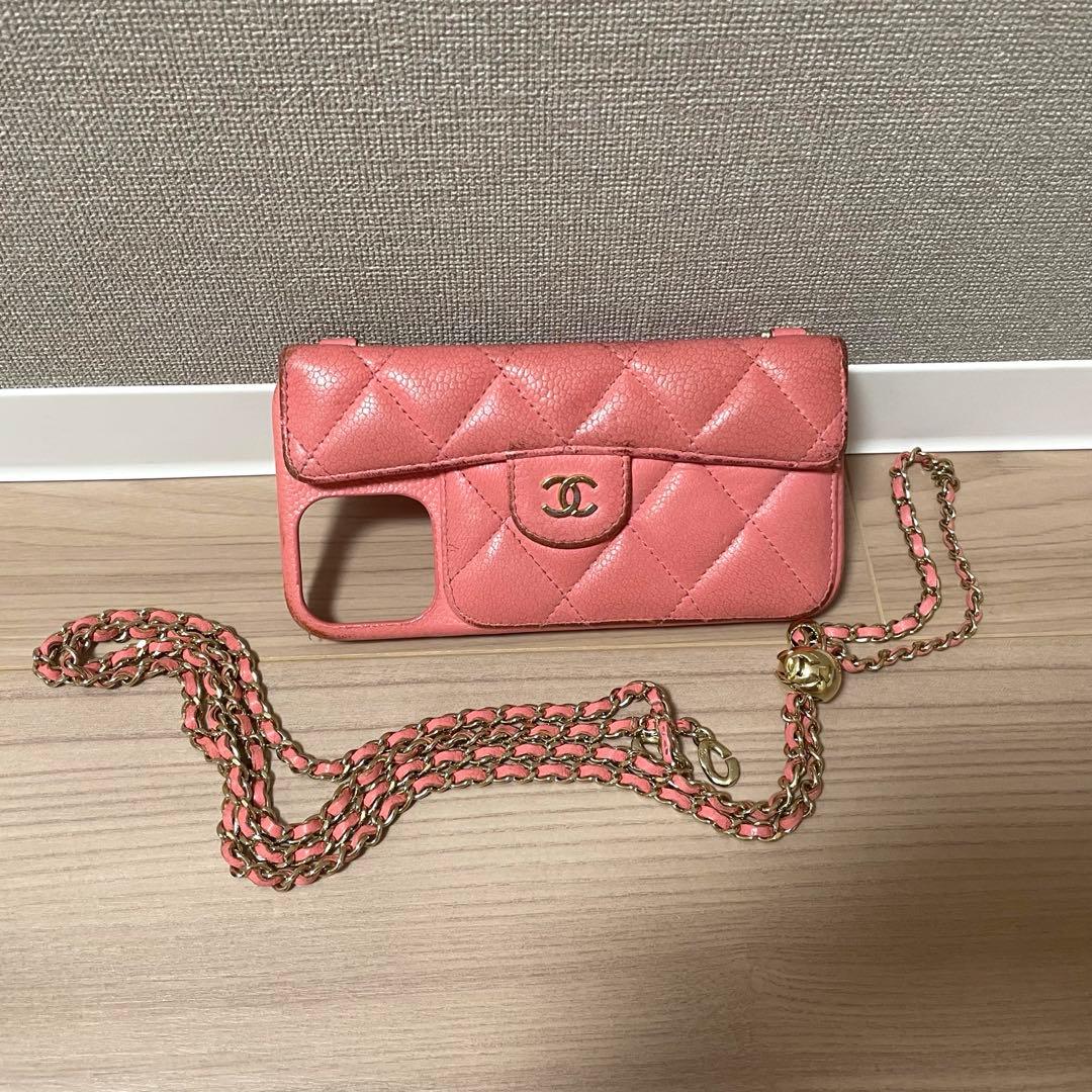 シャネル スマホケース iPhone15proMAX マトラッセピンク
