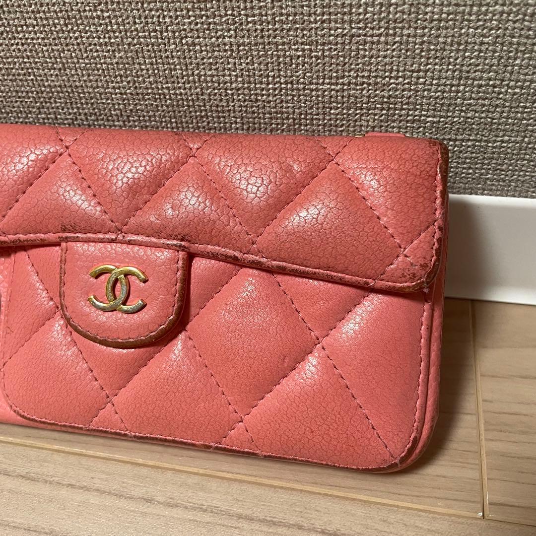 シャネル スマホケース iPhone15proMAX マトラッセピンク