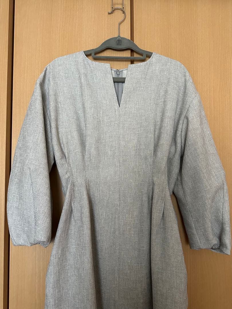 VERMEIL par iena ウエストシェイプ　ワンピース　グレー　38