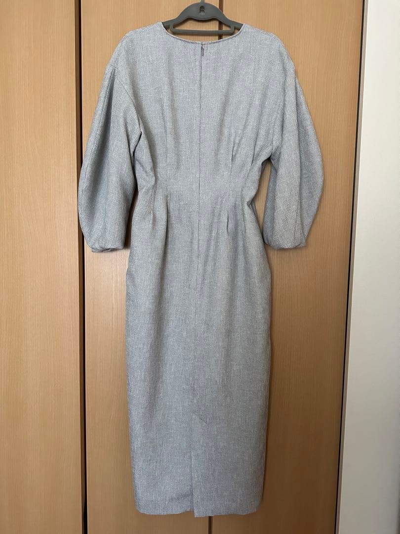 VERMEIL par iena ウエストシェイプ　ワンピース　グレー　38