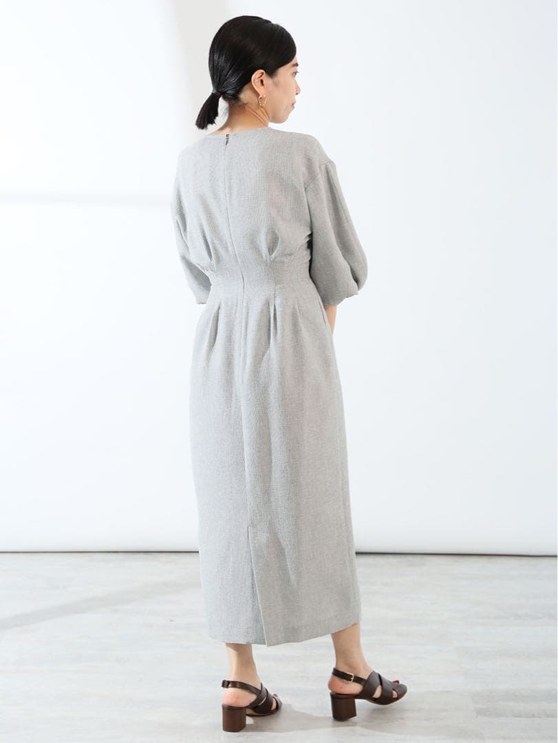 VERMEIL par iena ウエストシェイプ　ワンピース　グレー　38