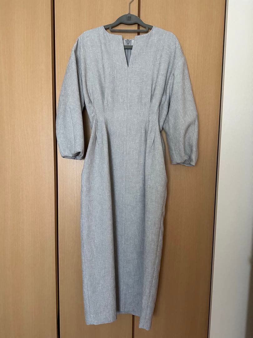 VERMEIL par iena ウエストシェイプ　ワンピース　グレー　38