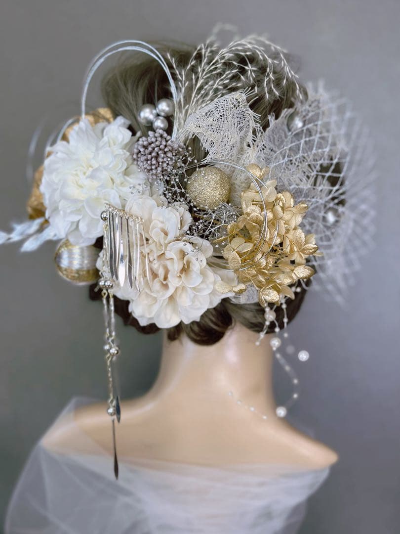 【ききららページ】二点セットまとめ　簪2本　銀箔１枚　髪飾り 成人式