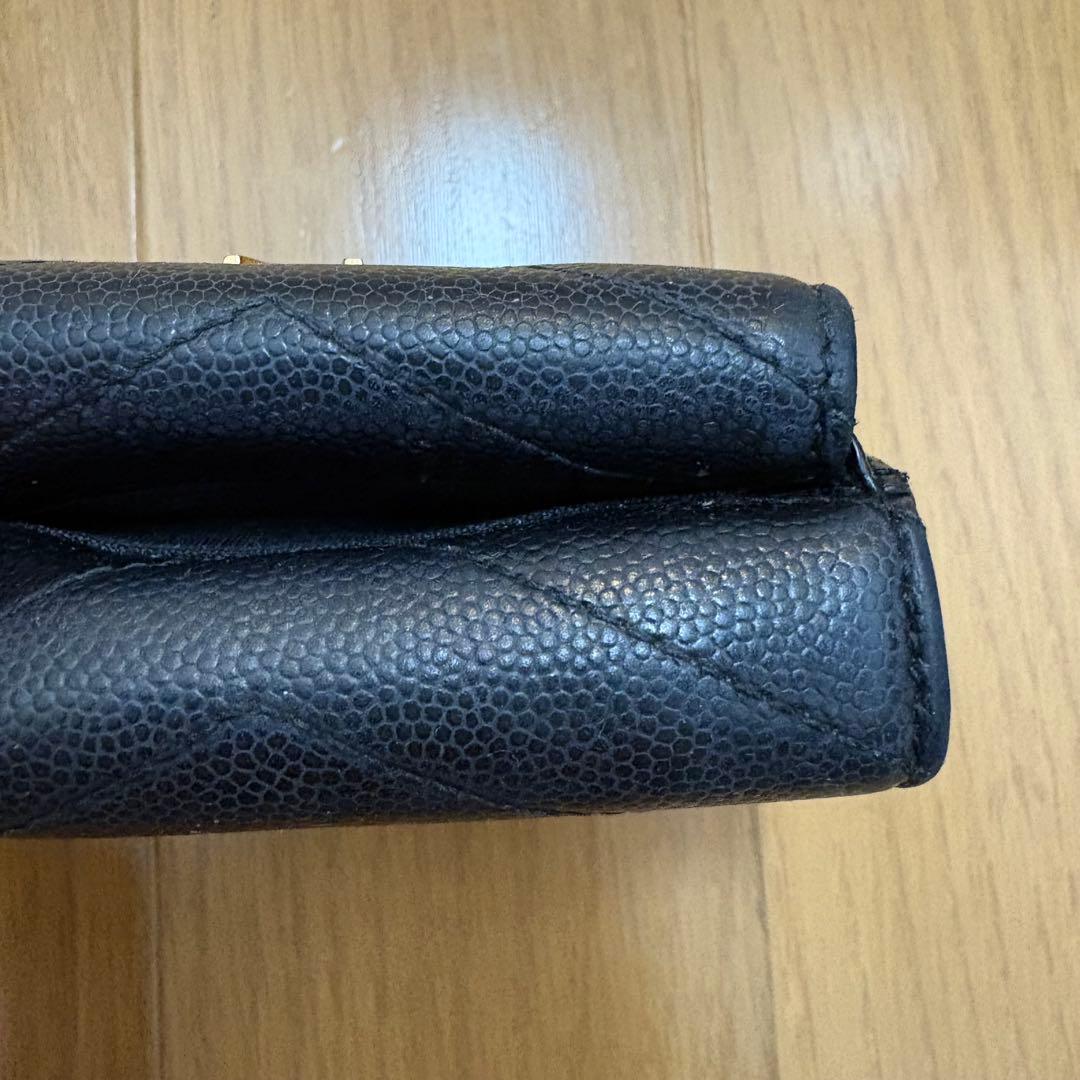 YSL イブサンローラン　ブラックレザー 三つ折り財布