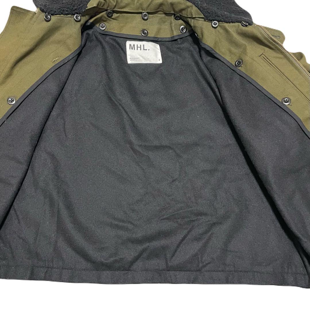 MHL. マーガレットハウエル　ボア襟　コットンジャケット　ライナー付　カーキ