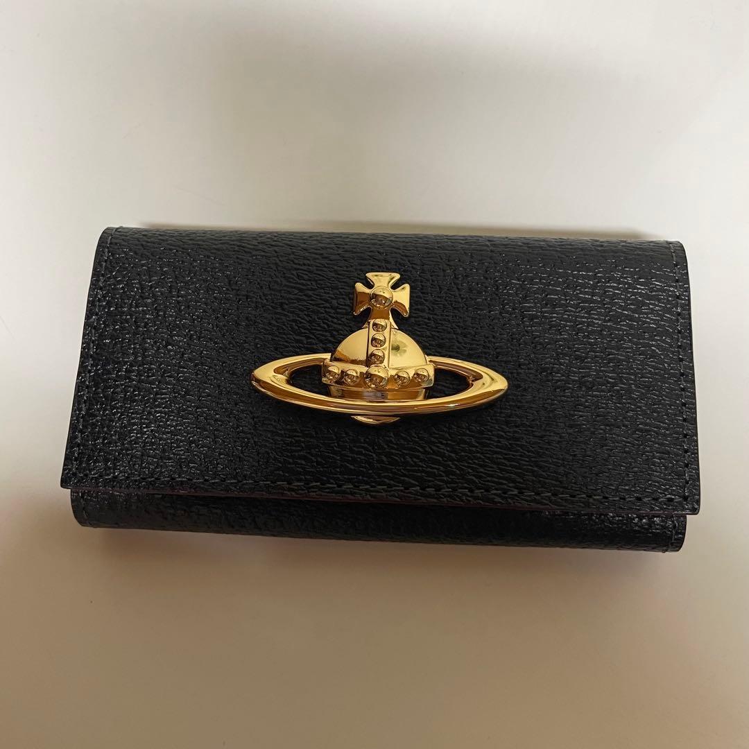 【未使用】ヴィヴィアンウエストウッド キーケース 4連 レザー ゴールドオーブ