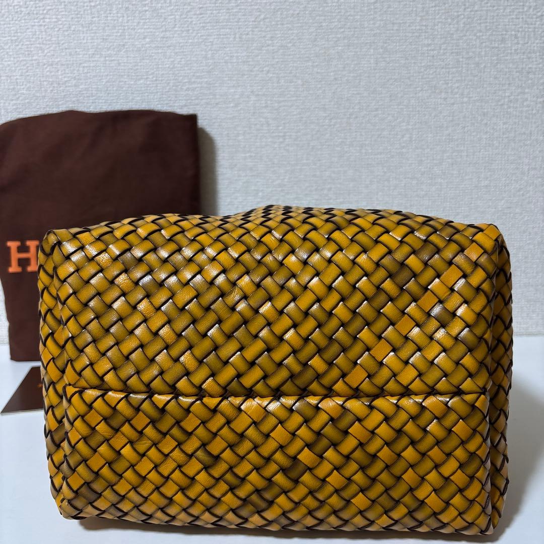 HIROFU ヒロフ ブレッツァ レザートートバッグ　編み込み　メッシュ