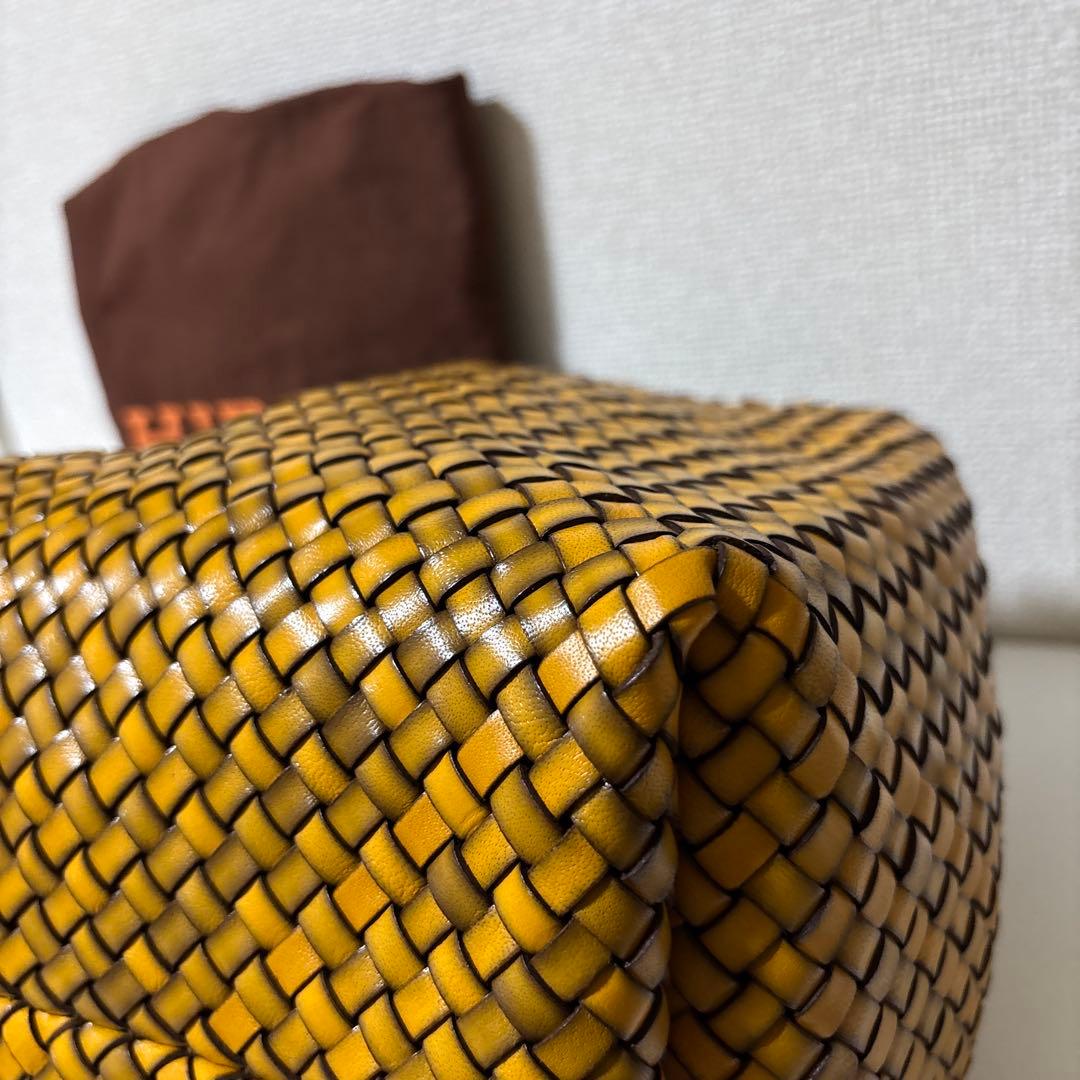 HIROFU ヒロフ ブレッツァ レザートートバッグ　編み込み　メッシュ