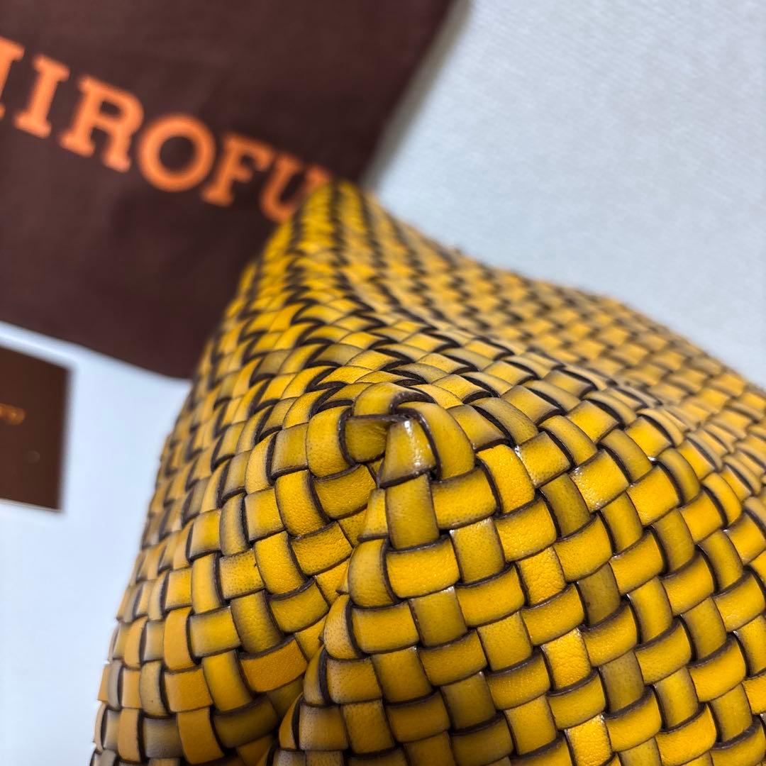 HIROFU ヒロフ ブレッツァ レザートートバッグ　編み込み　メッシュ