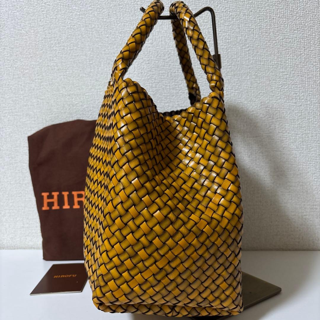 HIROFU ヒロフ ブレッツァ レザートートバッグ　編み込み　メッシュ