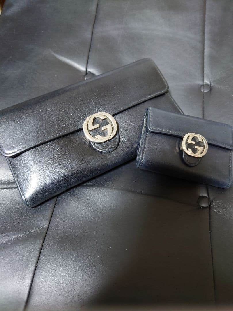 GUCCI インターロイキングブラック 長財布 キーケースセット