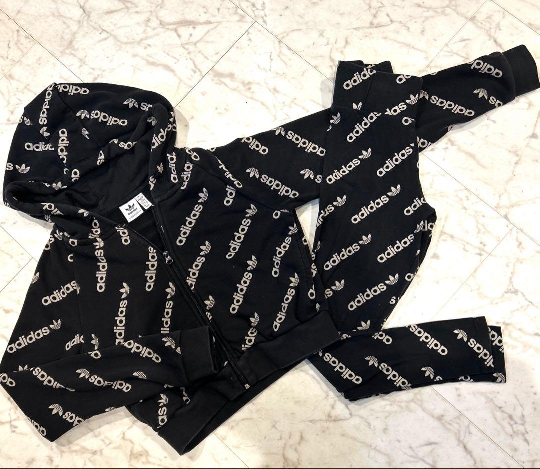 adidas original セットアップ　ロゴ フード　パーカー　上下