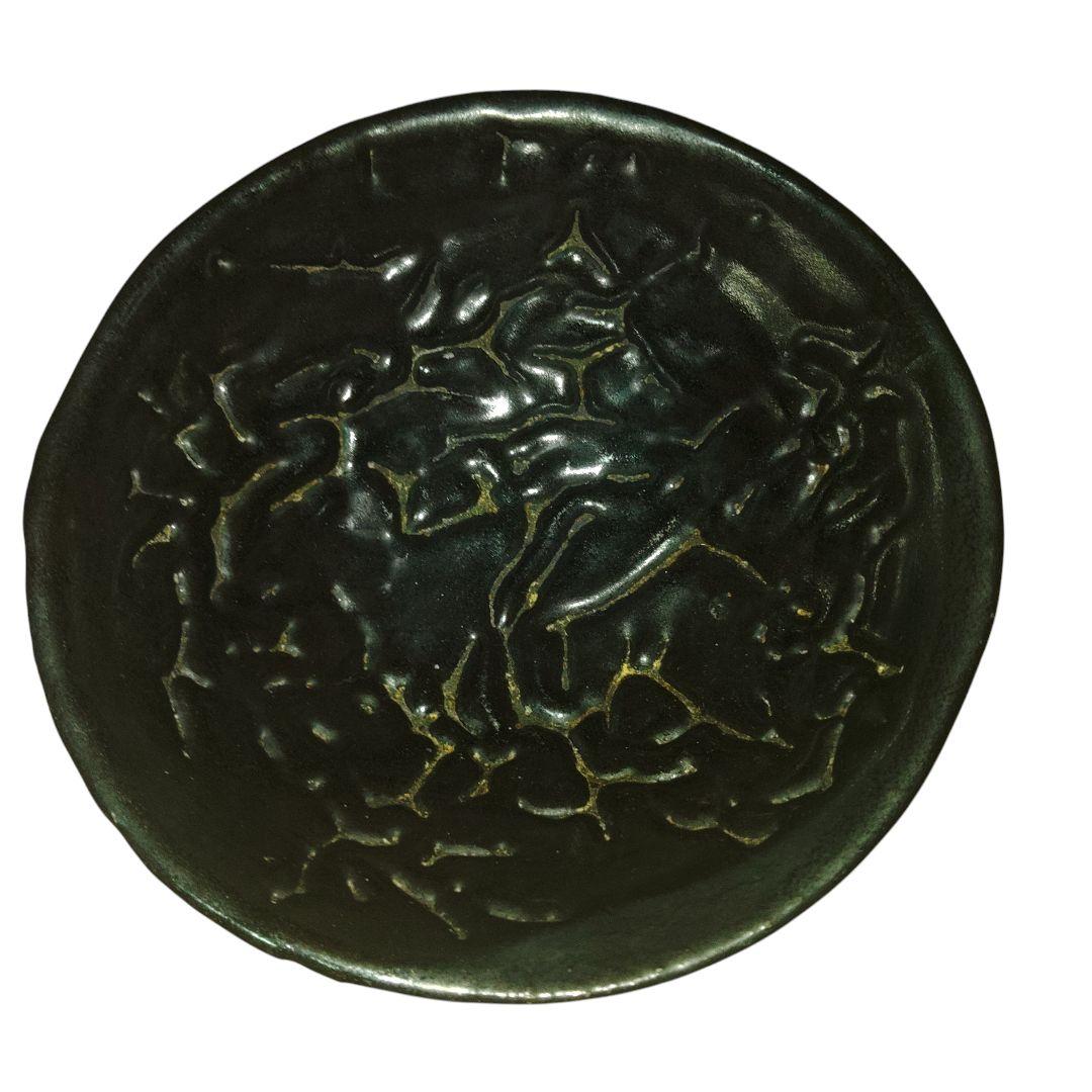 K*ん様 瀬戸黒茶碗　梅花皮手抹茶茶碗　茶道