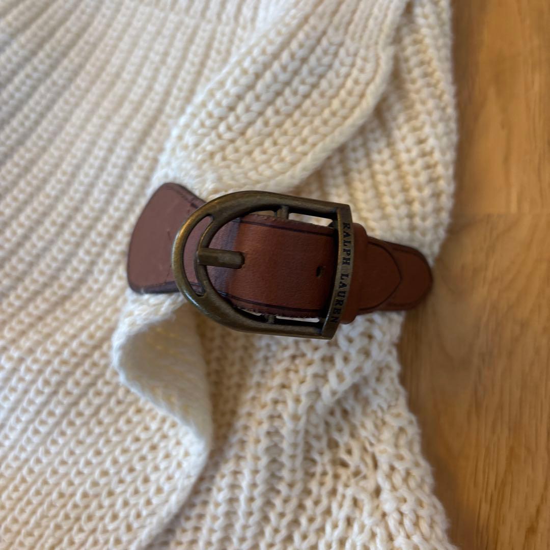 美品 POLO RALPH LAUREN ケープニット ポンチョ　レザーベルト