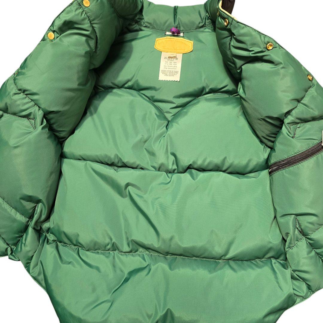 ロッキーマウンテンフェザーベッド ウエアハウス ダウンベスト 馬革 黒×緑 38