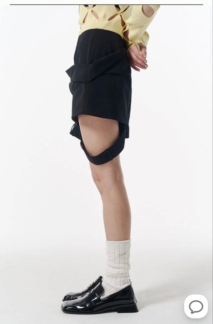 ジョゼムーンLOW WEST CUTTING MINI SKIRT ブラック