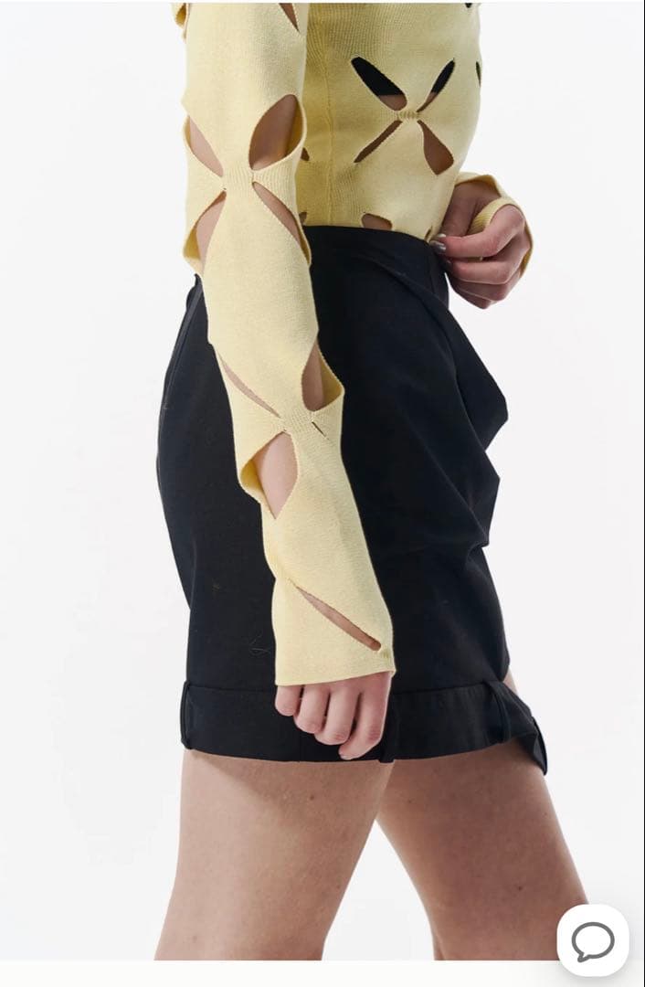 ジョゼムーンLOW WEST CUTTING MINI SKIRT ブラック