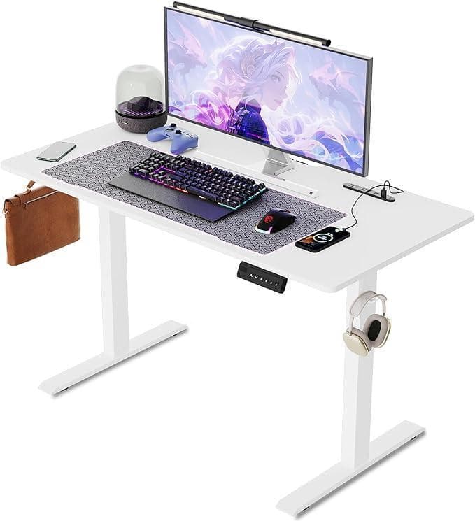 ゲーミングデスク 電動 昇降式デスク USB×コンセント付き 静音