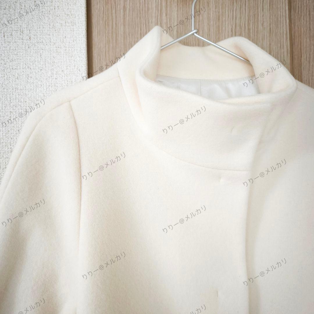 新品・現行品同型・サイズ38★ANAYI　ウールビーバーショートコート　ホワイト