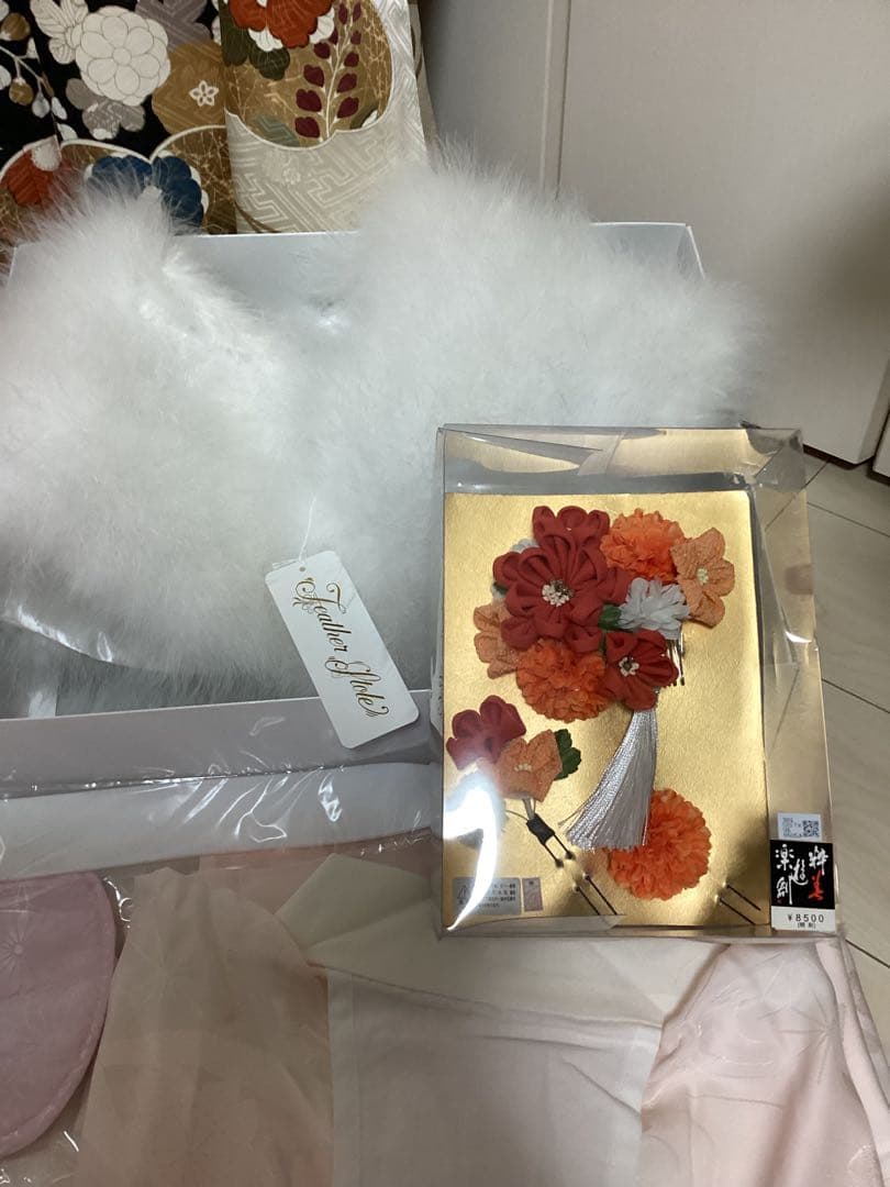 王道の古典柄 正絹振袖三越誂え 買い足し無しのフルセット 身丈166cm 裄長