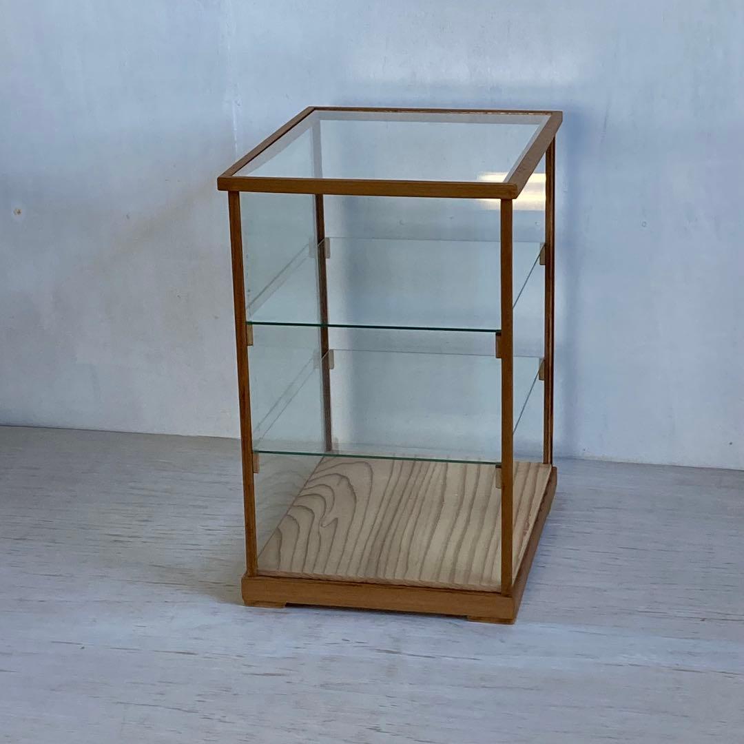 フルヒ / 古い木製ガラスケース 3段 ショーケース オープンラック