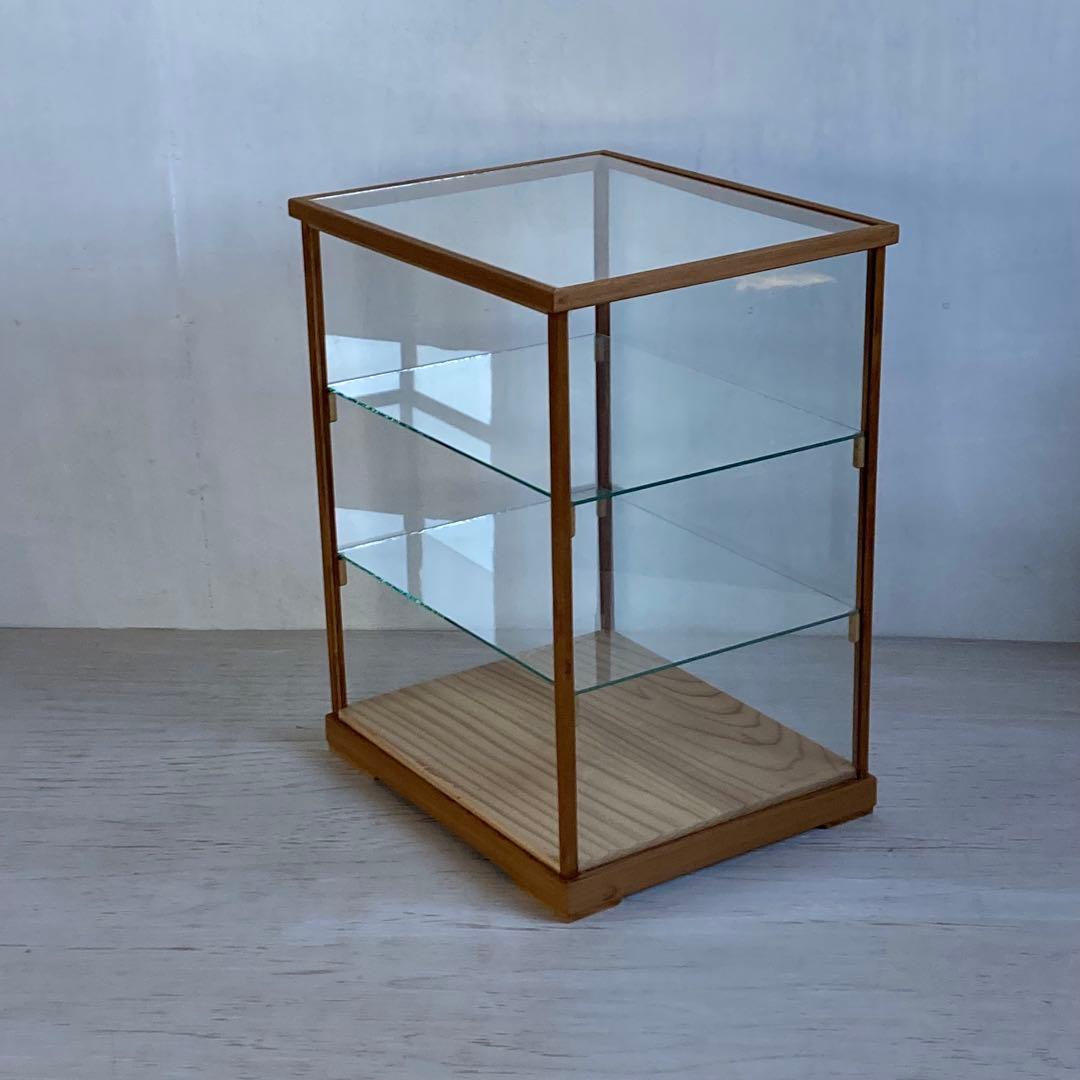 フルヒ / 古い木製ガラスケース 3段 ショーケース オープンラック