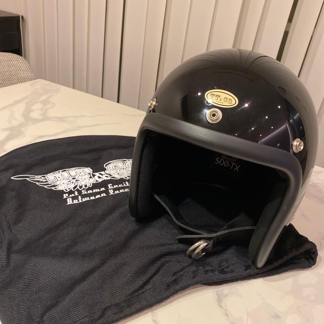 TT&CO. 500-TX ブラック ジェットヘルメット
