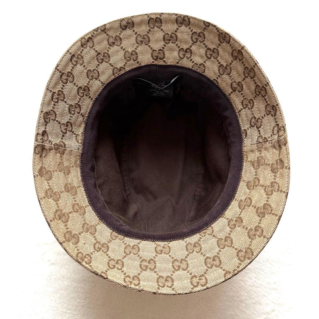 【美品】GUCCI グッチ GGキャンバス バケットハット 男女兼用 帽子
