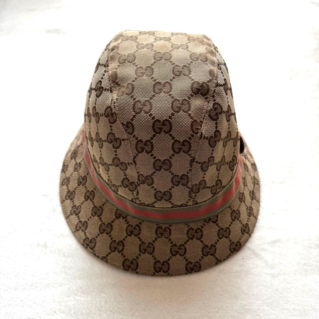 【美品】GUCCI グッチ GGキャンバス バケットハット 男女兼用 帽子
