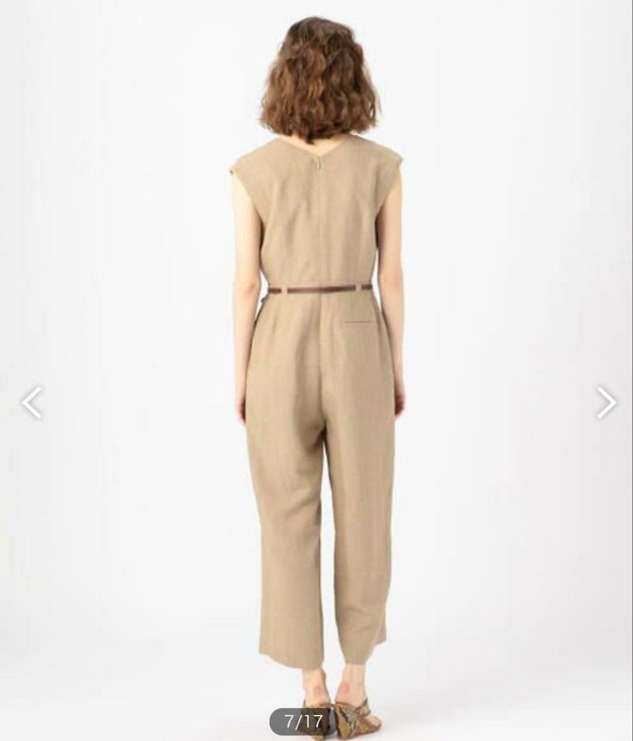 トゥモローランド★ メランジリネン カシュクールオールインワン36ブラウン