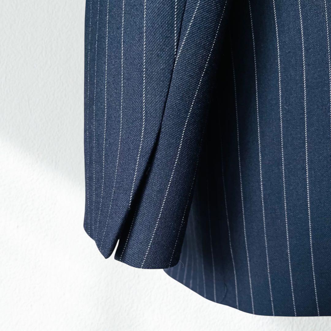 SANDRO サンドロ ネイビー ジャケット 36 紺 ピンストライプ