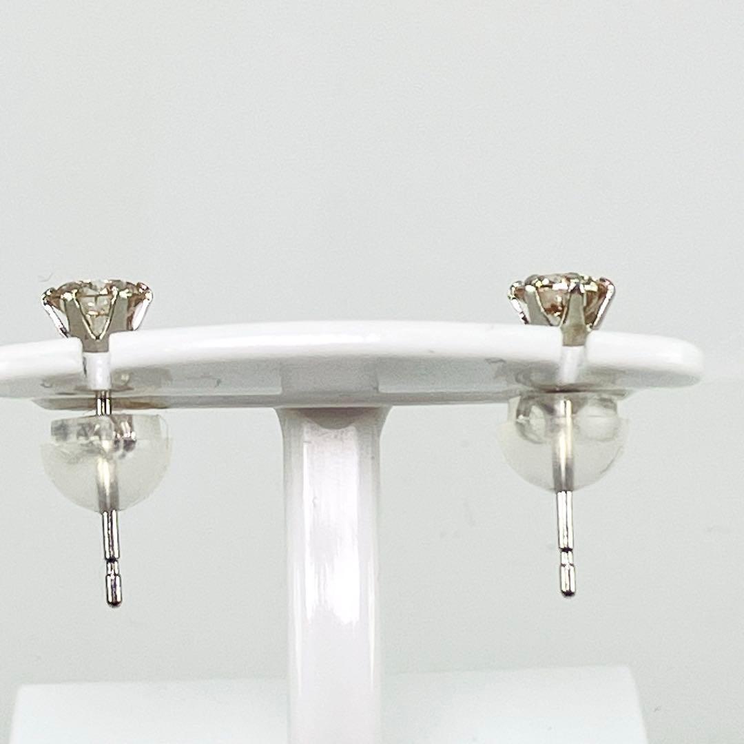 Pt900 1粒 天然ダイヤモンドピアス D:0.25‪✕‬2 計0.50ct