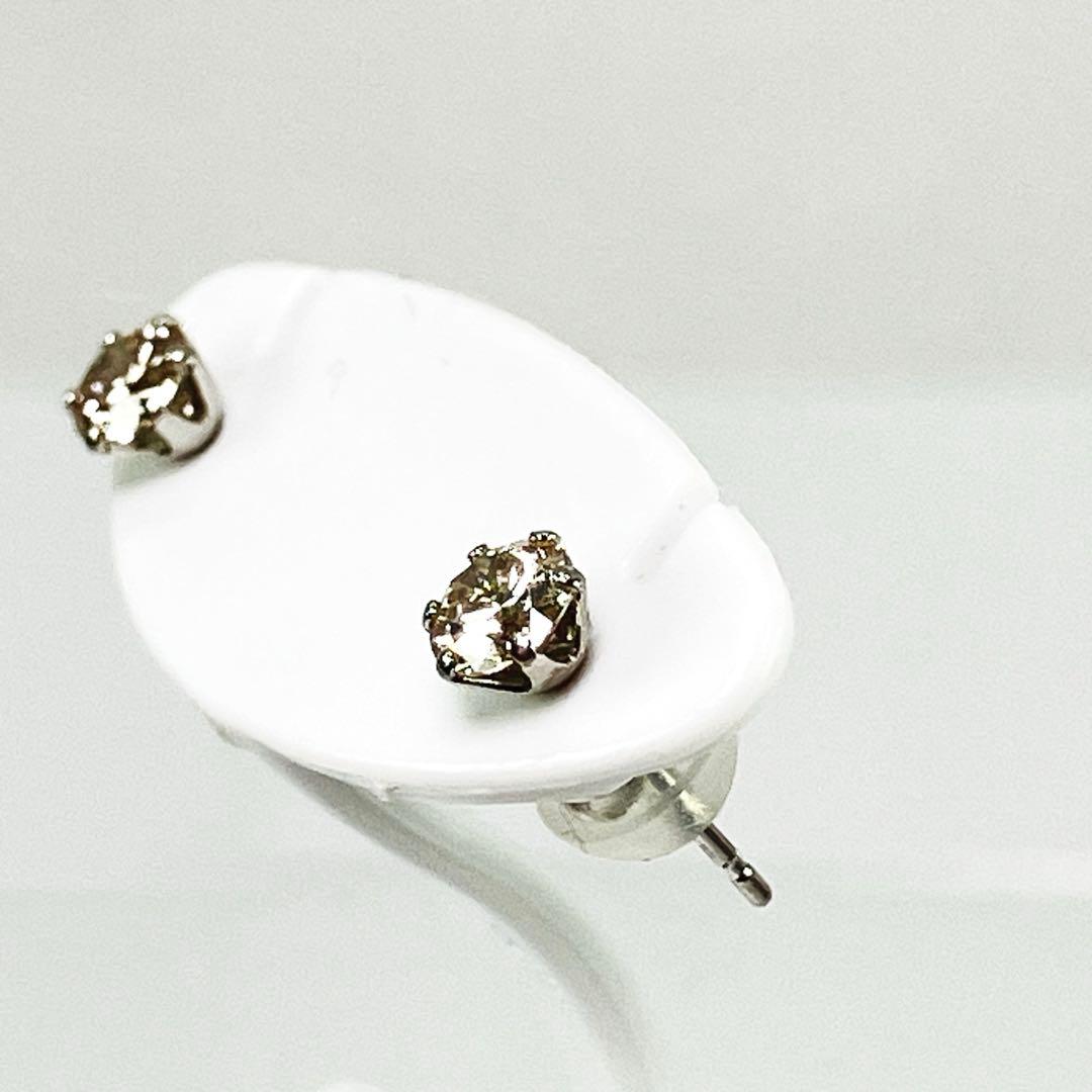 Pt900 1粒 天然ダイヤモンドピアス D:0.25‪✕‬2 計0.50ct