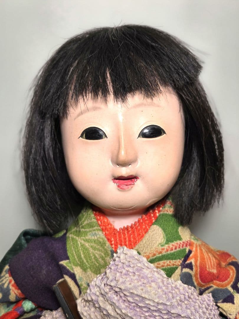 古い市松人形 　女の子　松月作
