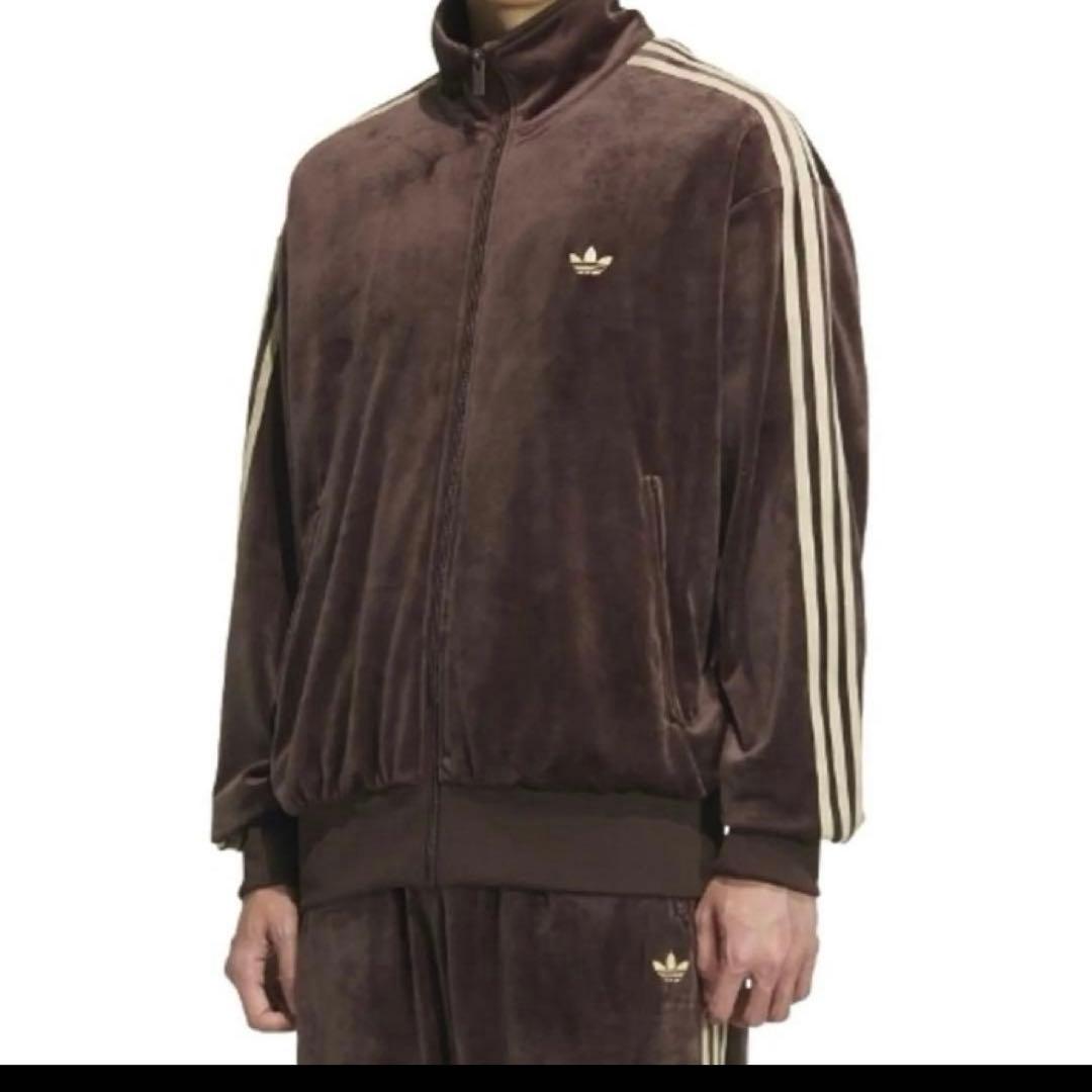 希少サイズM アディダスブラウン トラックジャケット ファイヤーバード ベロア