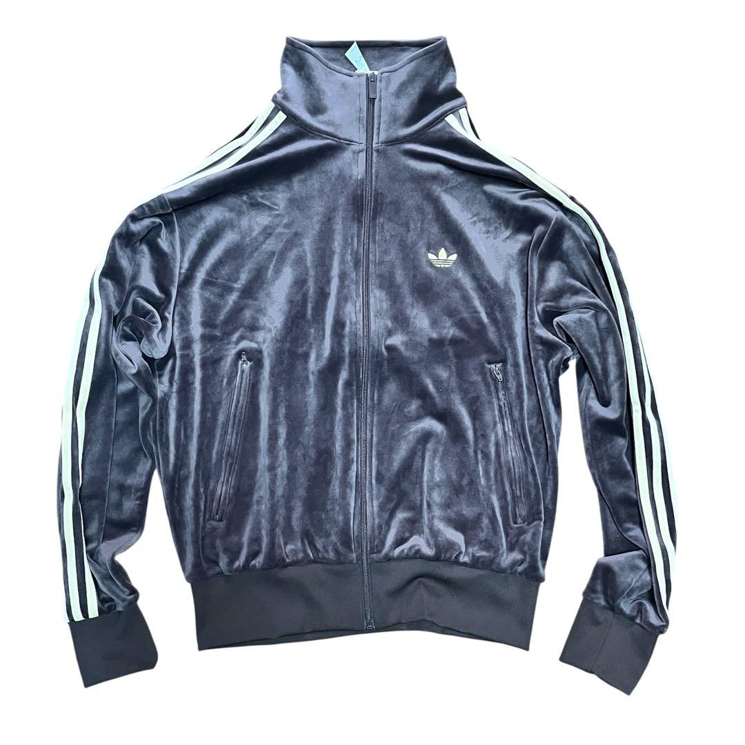 希少サイズM アディダスブラウン トラックジャケット ファイヤーバード ベロア