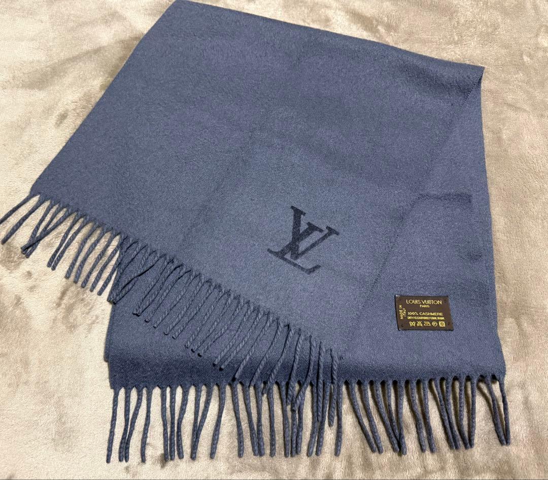 LOUIS VUITTON ダークグレー カシミヤマフラー