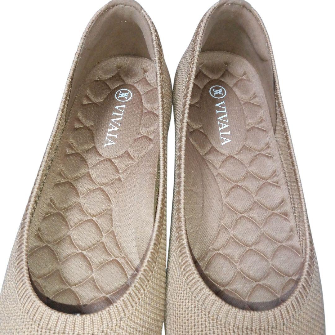 美品★VIVAIA★ビバイア★フラットシューズ★パンプス★ブラウン★撥水★軽量