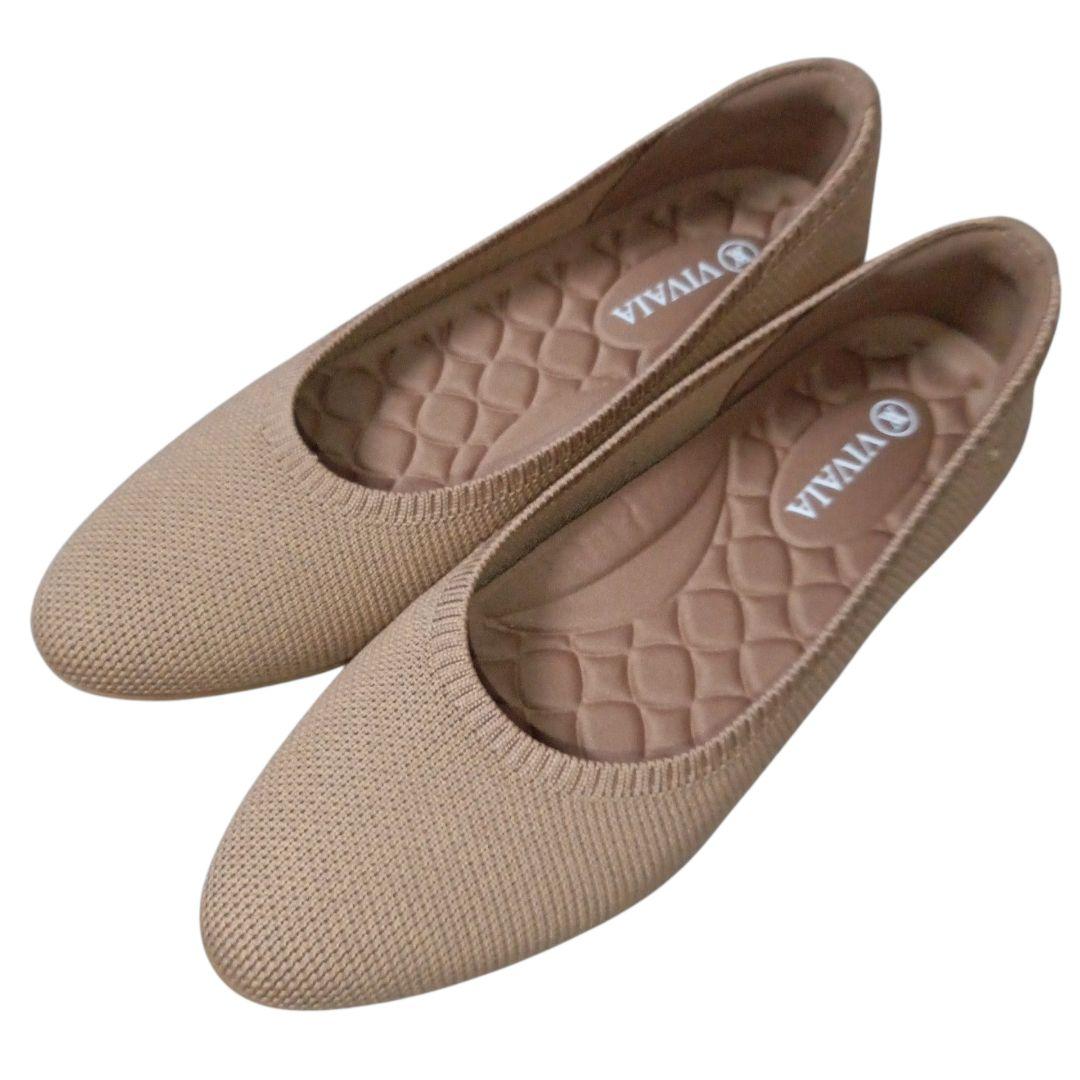 美品★VIVAIA★ビバイア★フラットシューズ★パンプス★ブラウン★撥水★軽量