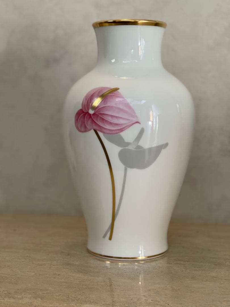 大倉陶園　花柄陶器　花瓶