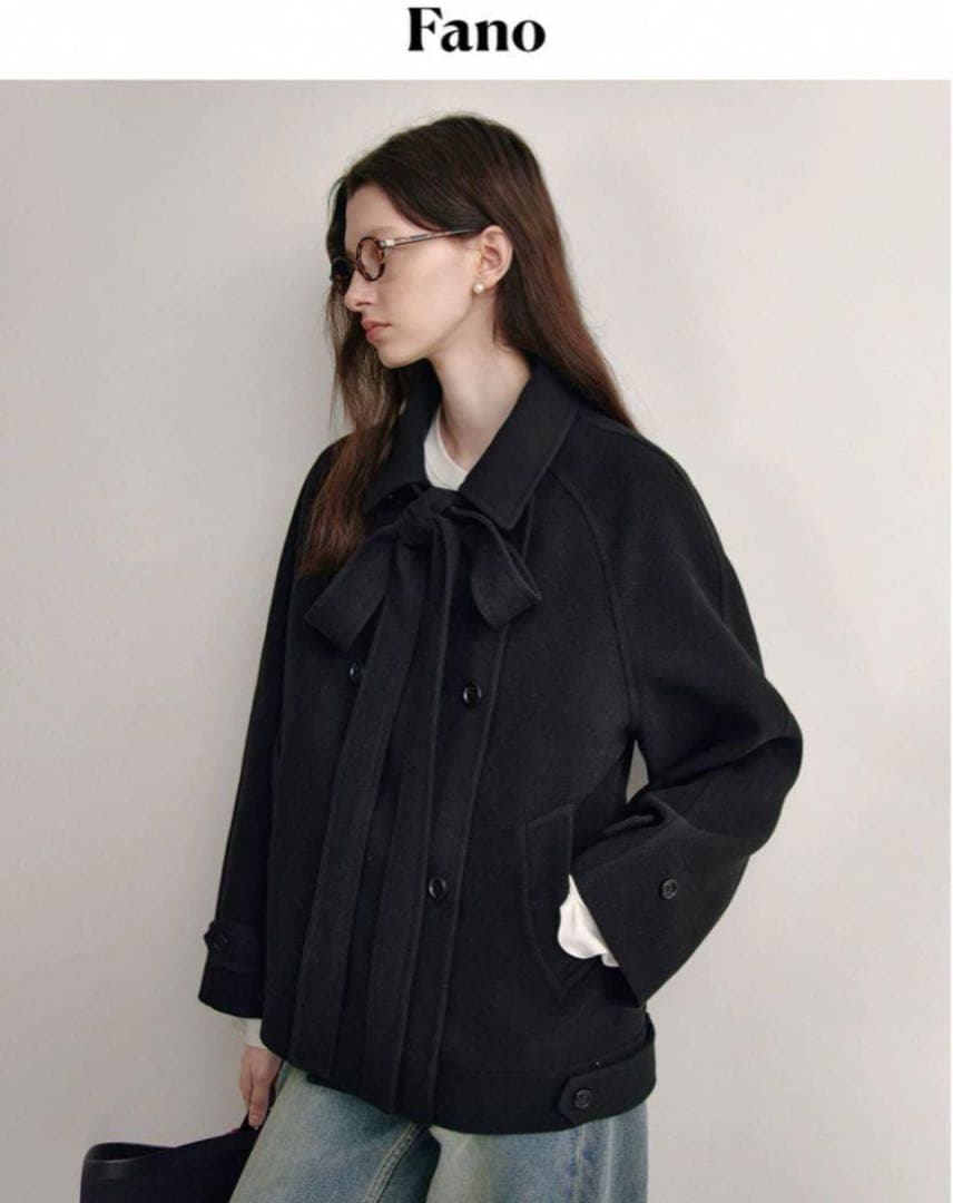 Fano Studios 2024AW ダブルブレスト リボンタイショートコート