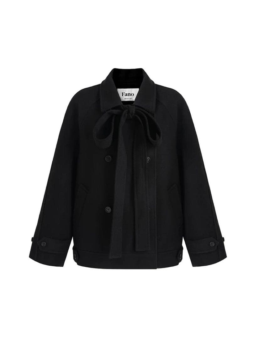 Fano Studios 2024AW ダブルブレスト リボンタイショートコート