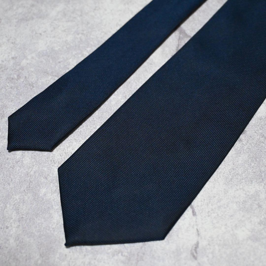 【極美品】FENDI フェンディ ソリッド ダークネイビー ネクタイ