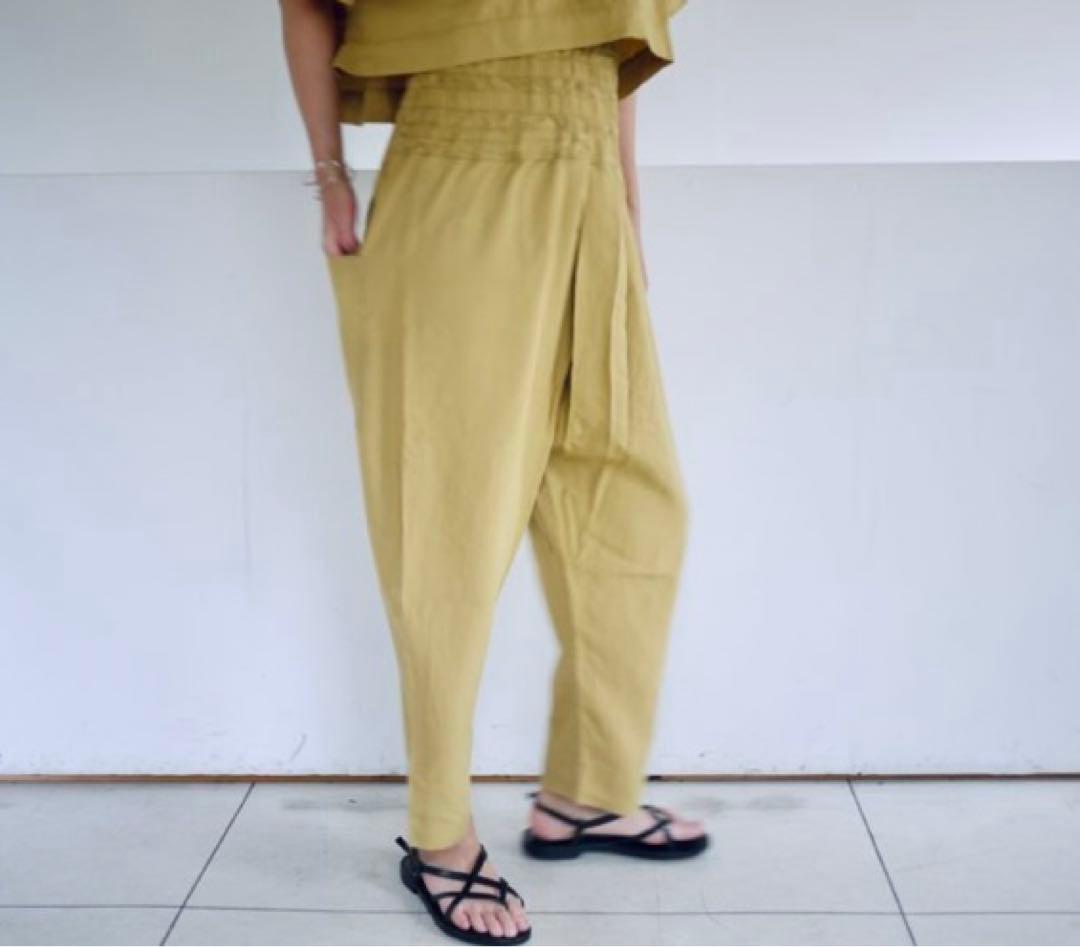 YAA！ マスタードイエローサルエルパンツ ウエストゴム