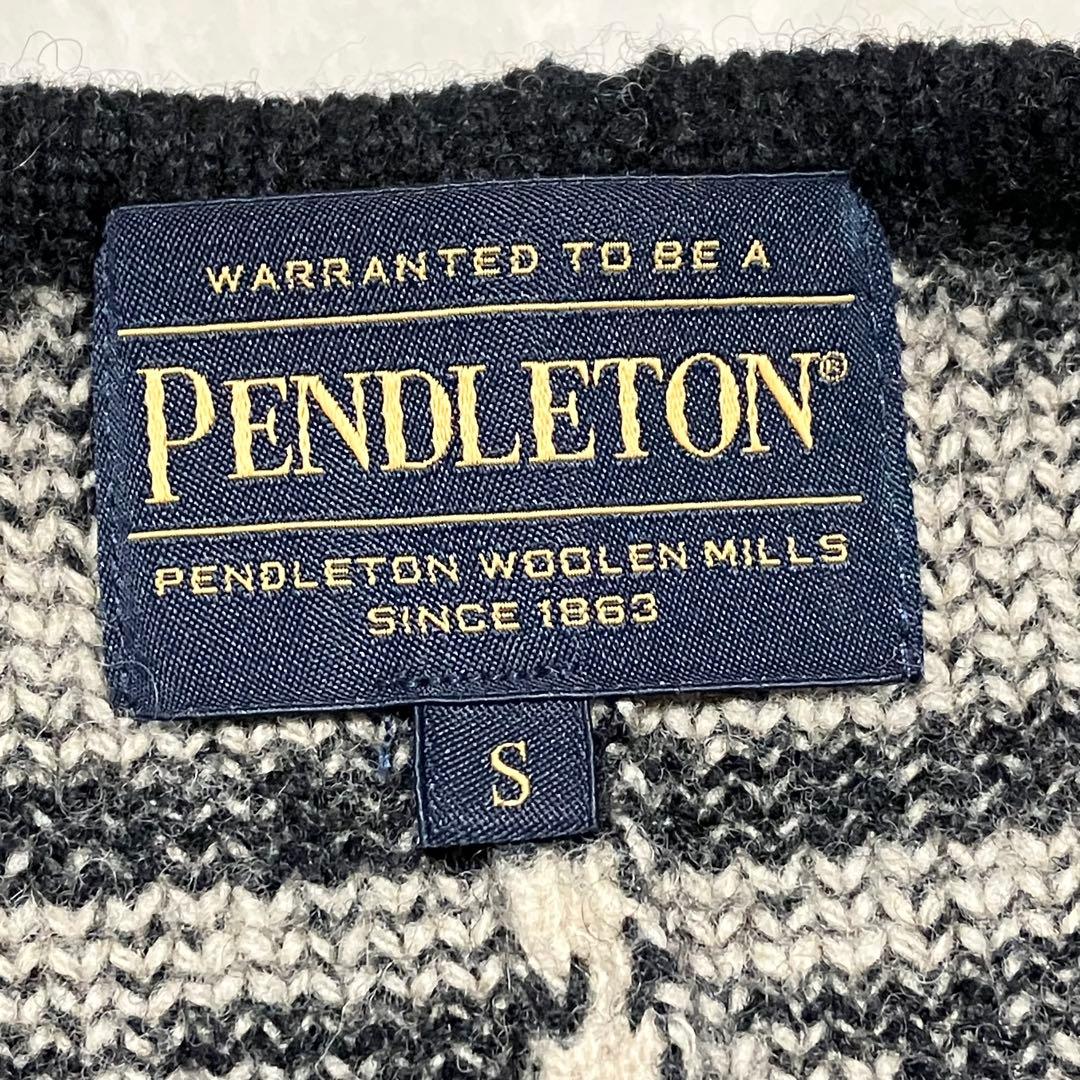 未使用級 PENDLETON ケープ ポンチョ カーディガン ネイティブ 装飾釦
