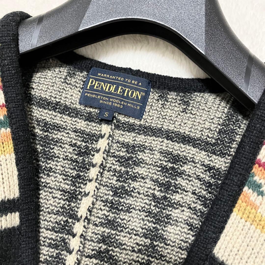 未使用級 PENDLETON ケープ ポンチョ カーディガン ネイティブ 装飾釦