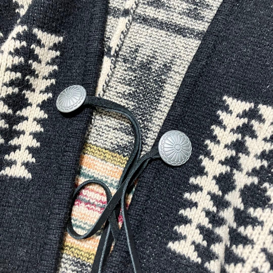 未使用級 PENDLETON ケープ ポンチョ カーディガン ネイティブ 装飾釦