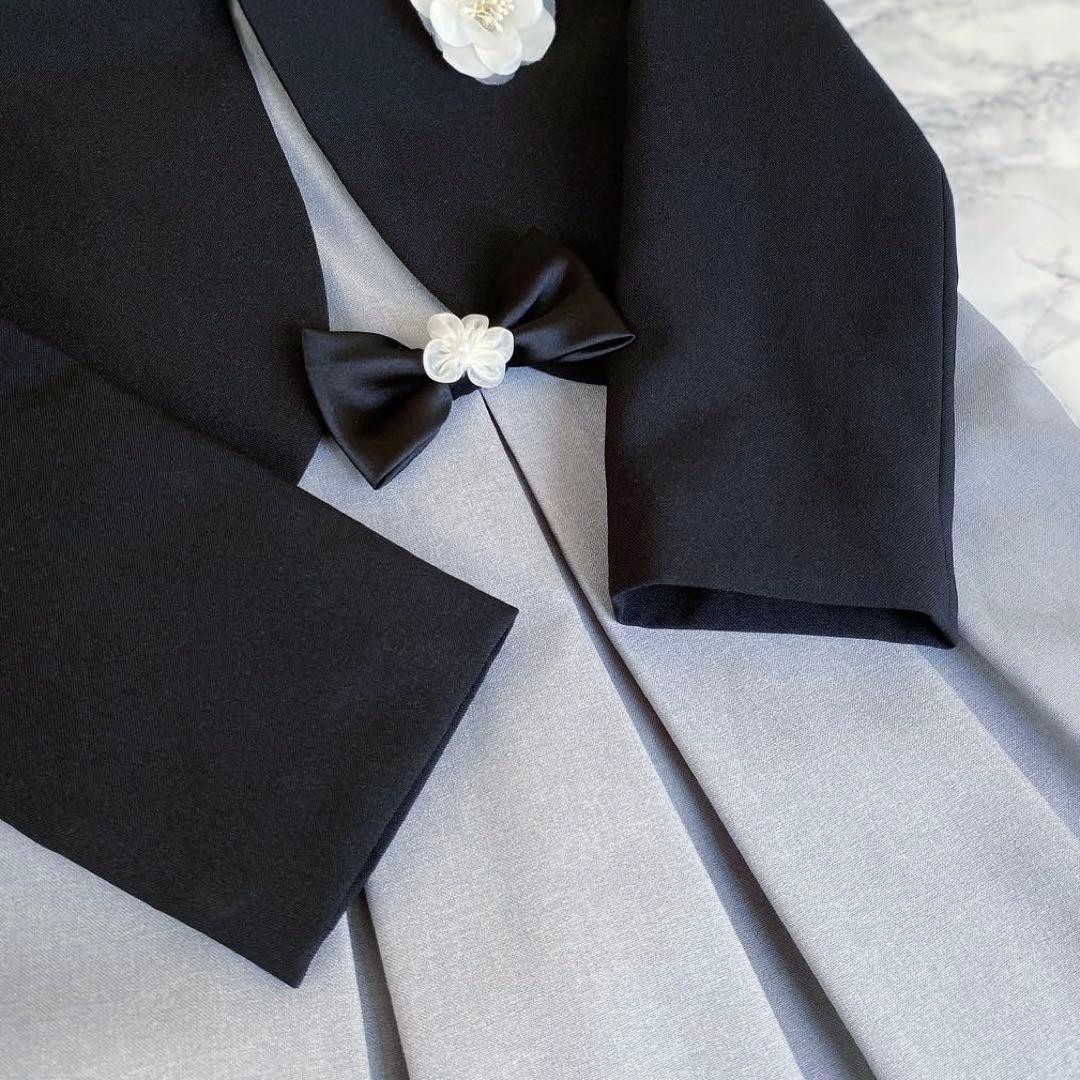 清楚系ブラック×グレー＊120 入学 卒園 発表会 結婚式に⋈女の子 フォーマル