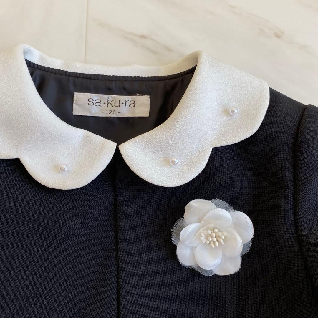 清楚系ブラック×グレー＊120 入学 卒園 発表会 結婚式に⋈女の子 フォーマル